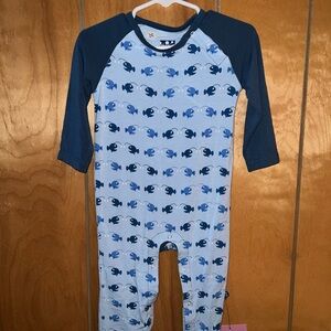 Kickee Pants raglan romper in pond angler fish print